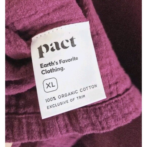 Pact 100% Organic Cotton Coastal Double Gauze Lavender Midi Dress Size XL - Picture 8 of 10